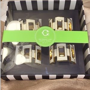 2 sets Enamel Napkin Rings Retail $58 each set